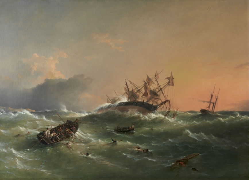 Richard Brydges Beechey - Wreck of HMS Orpheus on Manukau Ba...